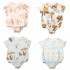 Korean gender neutral sell wholesale low moq cartoon custom bamboo bear pattern designs baby onesie pajamas for baby