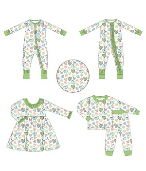 Christmas Custom Double Zippers 95%Bamboo 5%Spandex Bamboo Pajamas Infant Baby Clothes For 1-3 Years Unisex Babies