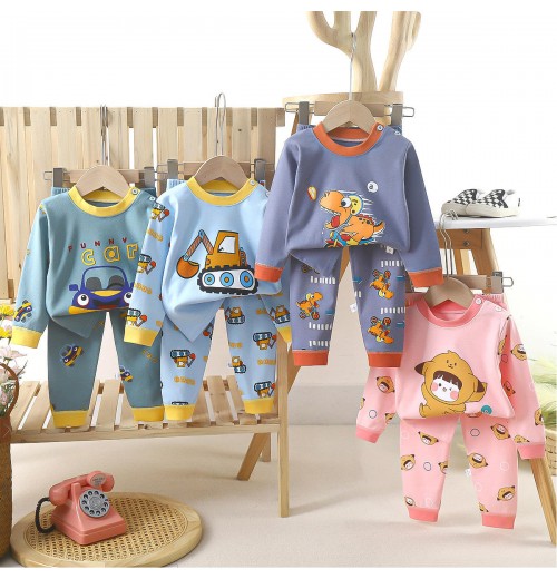 Comfortable Four seasons Cartoon Print Baby Clothes Sets Unisex Kids Clothing Sets Boys