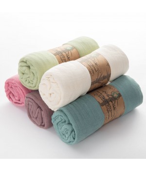 70% Bamboo 30% Cotton Muslin Baby Blanket Newborn Swaddle Plain Color Bamboo Cotton Blanket Infant Newborn Baby Wrap