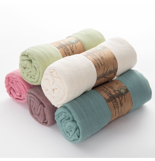 70% Bamboo 30% Cotton Muslin Baby Blanket Newborn Swaddle Plain Color Bamboo Cotton Blanket Infant Newborn Baby Wrap