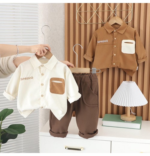 2024 Boutique Wholesale 2pcs Kids Suit Autumn Cotton Print Boy Clothing Set