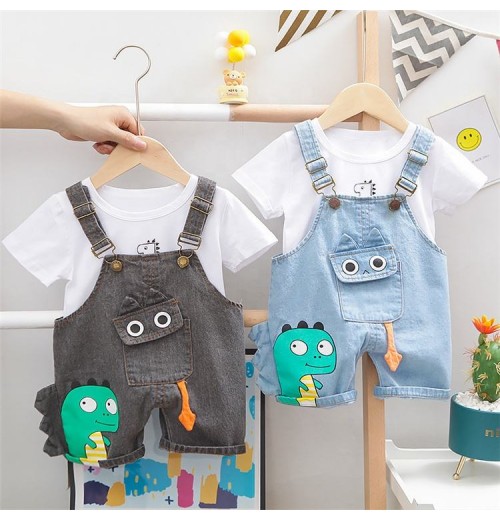 Cute Clothes 2 Pcs Summer Clothing Set Cotton Suits Infant Kids Baby Boy Suit