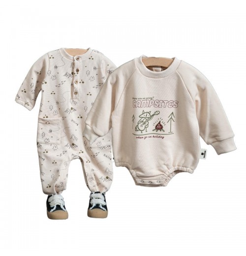 SEEJOYOU OEM ODM Custom Factory Newborn Infant Spring And Autumn Long Sleeves Toddler Clothes Cotton Baby Boys Romper