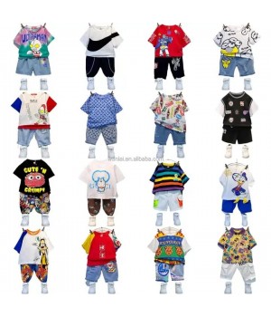 Children's short sleeve suit 2024 summer cotton boy's T-shirt girl's shorts baby Korean version of baby clothes children's cloth