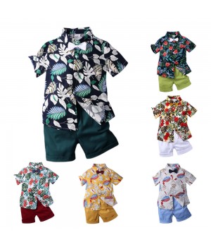 Customizable Kids' Casual Summer Polo Collar Cotton Pajamas Set in True Size for Children's Wholesale Clothing