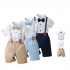 Customizable Gentleman's 2-Piece Baby Boy Outfit Set - Adorable Shirt and Denim Jeans Romper Suit