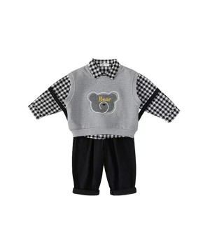 High Quality spring European and American gentle style 100% cotton kids clothing boys sets