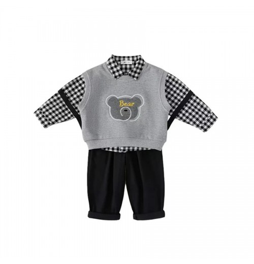 High Quality spring European and American gentle style 100% cotton kids clothing boys sets