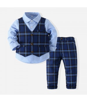 CQZ tzc3223 Wholesale Kids 3 Pieces Set Gentleman Formal Suit Children outfit Boy Suit baby boy summer clothing sets