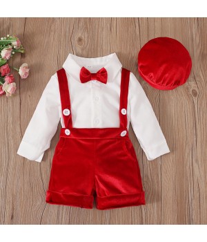 02200 2023 Children Autumn Clothe Set Baby Boys Christmas Two Piece Outfits