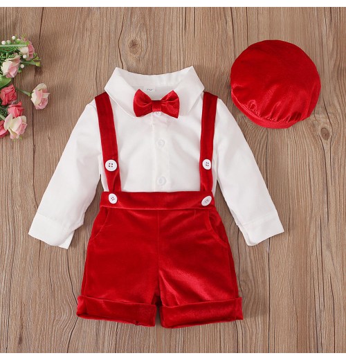 02200 2023 Children Autumn Clothe Set Baby Boys Christmas Two Piece Outfits