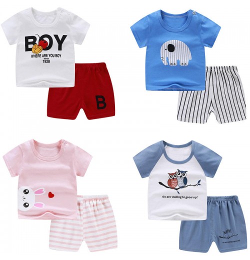 Casual Polyester Baby Clothing Set for Boys and Girls, Customizable True Size with Colorful Print Patterns at Affordable Prices