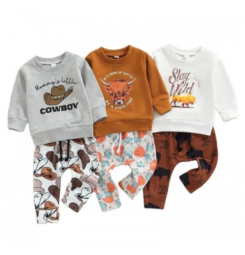 RTS 2023 New Cowboy Clothing Boys Clothing Sets Cloth Baby Boy Ready to Ship