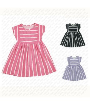 Fashion Boutique Infant Girls Clothing Sleeveless Striped Print Dress Casual Baby Girls Cotton Dress Clothes For Summer