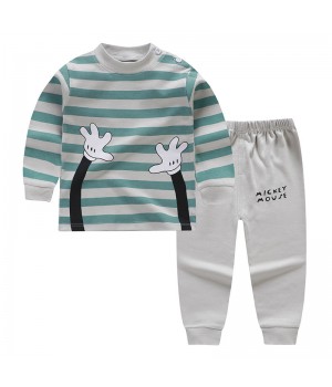 Combed cotton baby kids outfits clothes set soft handfeeling kids boy set