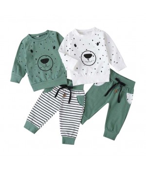 Customized Baby Boys Outfit Two Piece Hoodie Kids Set Child Long Sleeve Clothing Casual Choice Bag Cotton dress