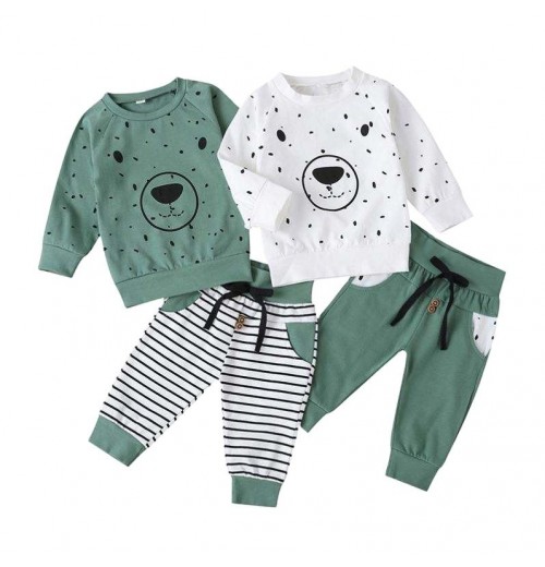 Customized Baby Boys Outfit Two Piece Hoodie Kids Set Child Long Sleeve Clothing Casual Choice Bag Cotton dress